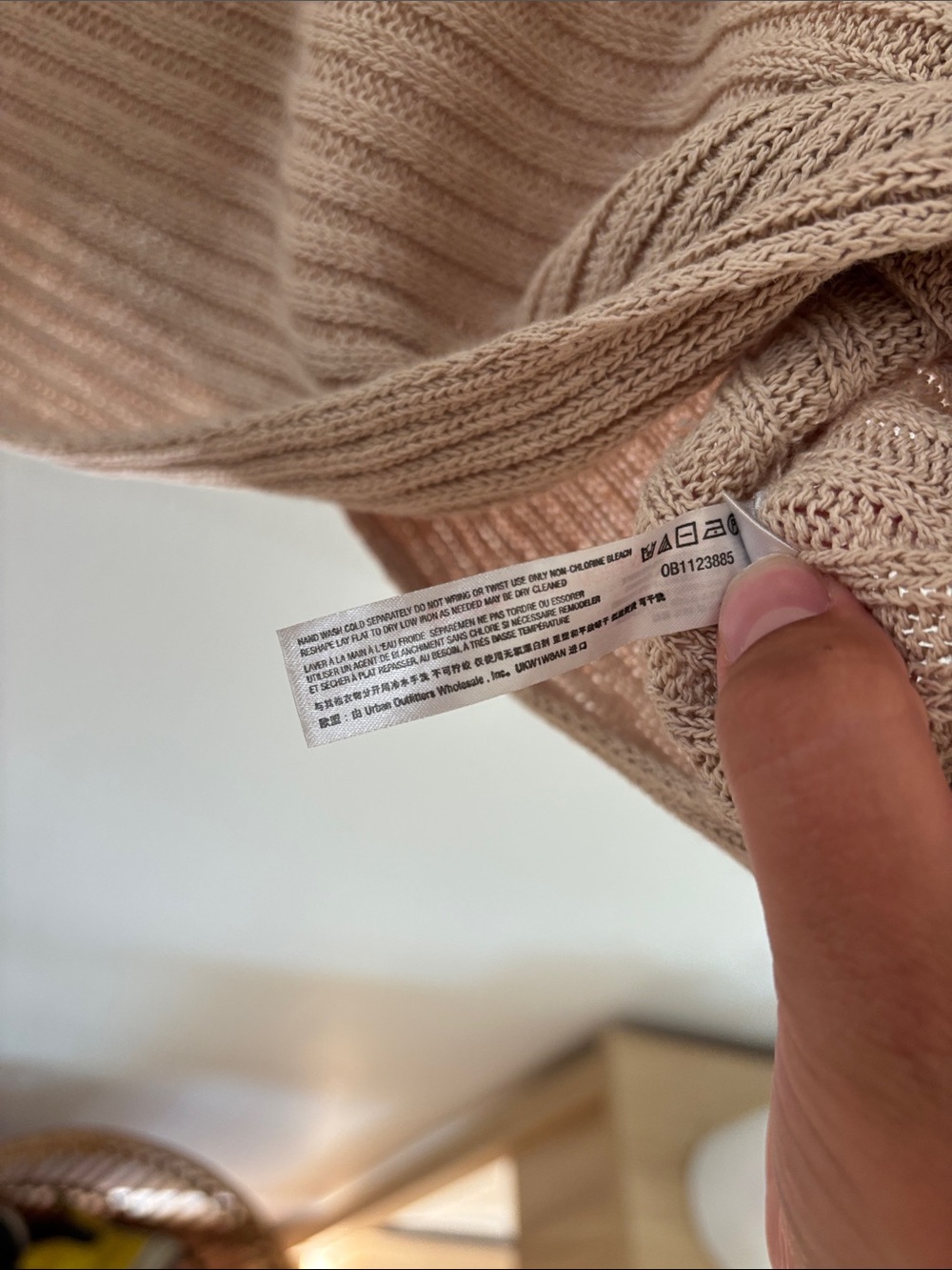 Free People Beach Imogene Sweater Size Medium Tan Ribbed Oversized Open Knit - Picture 6 of 8